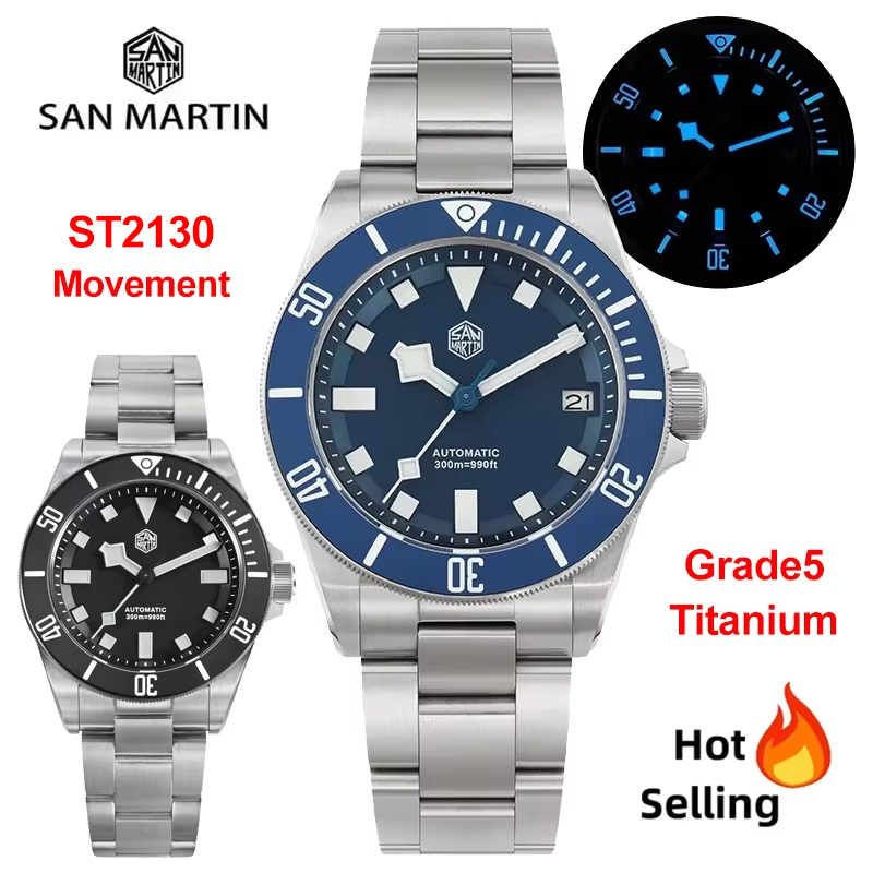 Titanium Automatic Watch 300M Sapphire - Механические часы San Martin SN0121T с