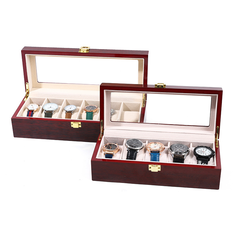 Watch Display Case Glass Top 12 Slots - Роскошная коробка для часов с 2/3/5/6/10/12