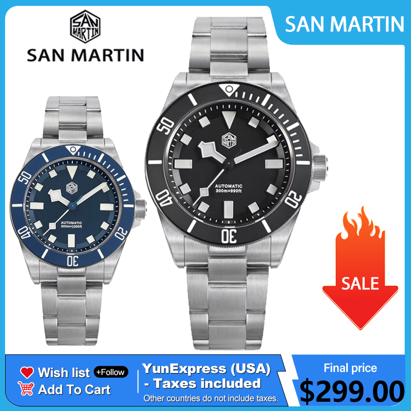 Titanium Automatic Watch 300M Sapphire - Часы для дайвинга San Martin SN0121TE