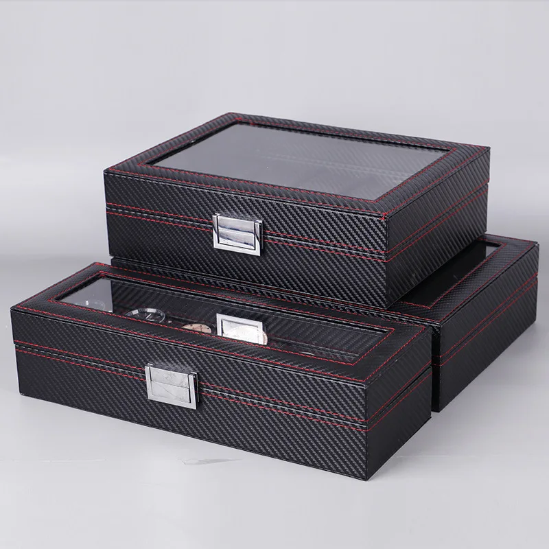 Watch Display Case Glass Top 12 Slots - Коробка для часов на 6/10/12 мест