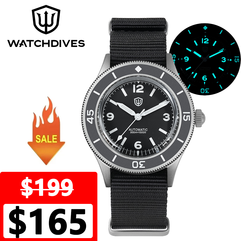 Watchdives WD50Ti Титановые ча – обзор и цена Titanium Automatic Watch 300M Sapphire