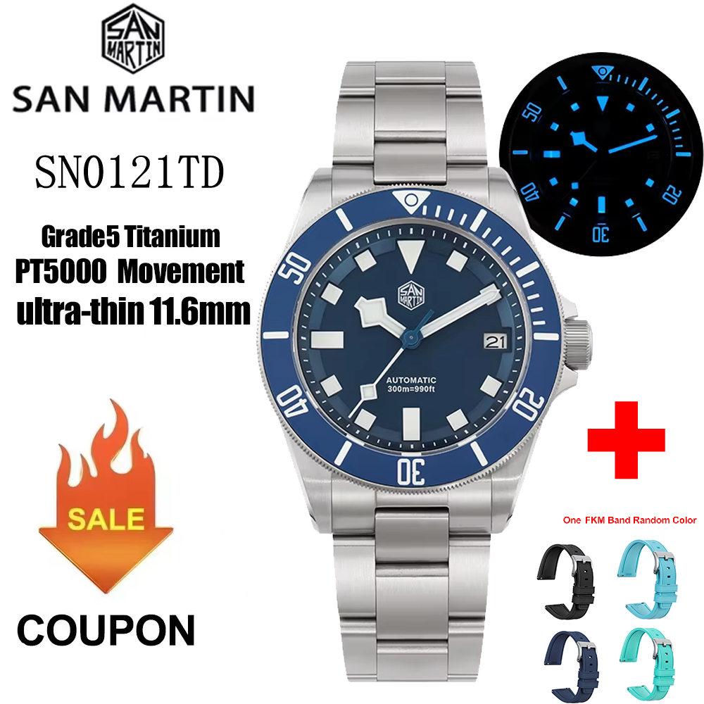    Титановые часы San Martin  – обзор и цена Titanium Automatic Watch 300M Sapphire