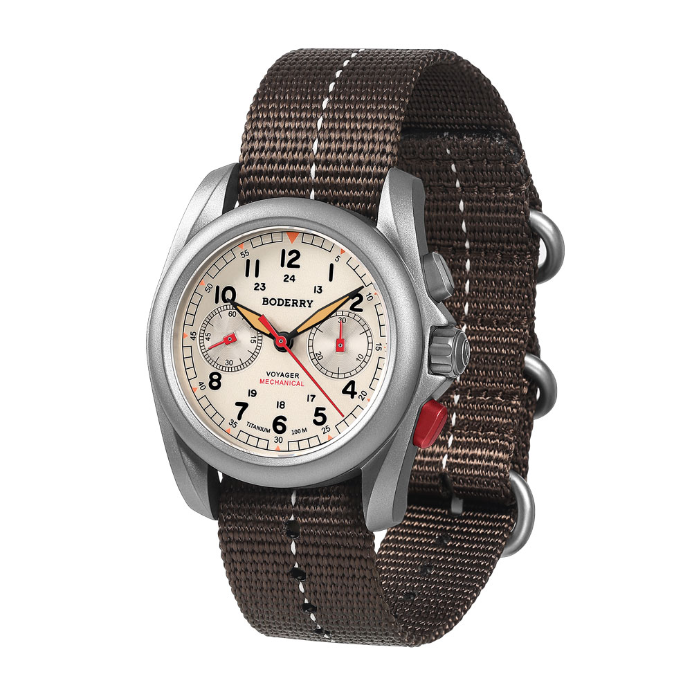 BODERRY мужские полевые часы т – обзор и цена Field Watch Titanium 100M Sapphire