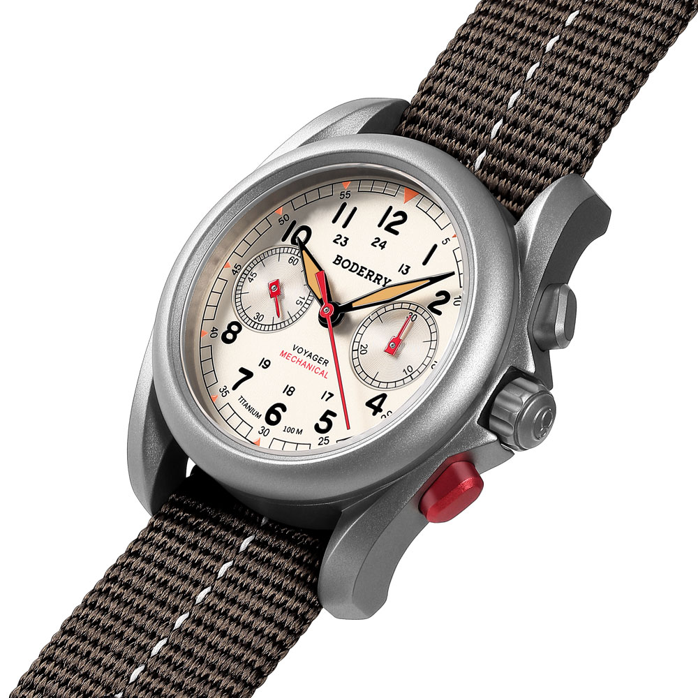 BODERRY мужские полевые часы т – обзор и цена Field Watch Titanium 100M Sapphire