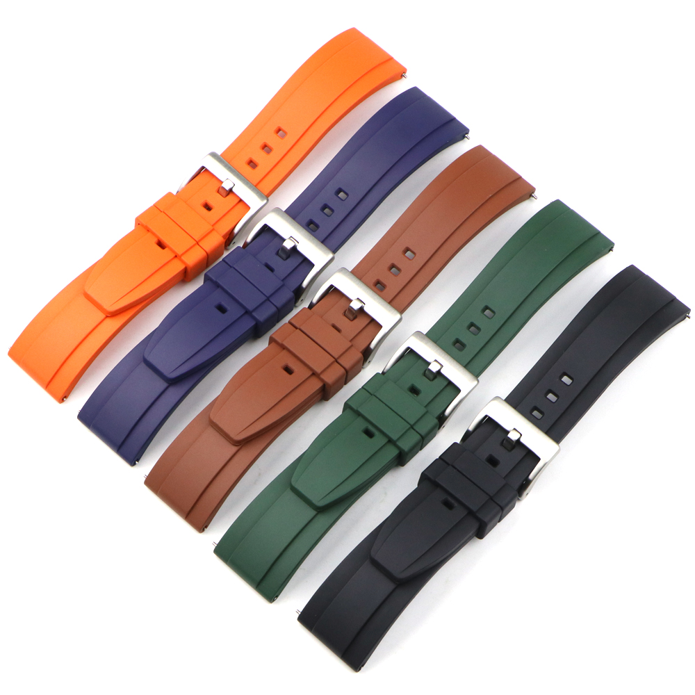 Ремешок для часов из фторкаучу – обзор и цена Fkm Rubber Dive Watch Strap 20Mm