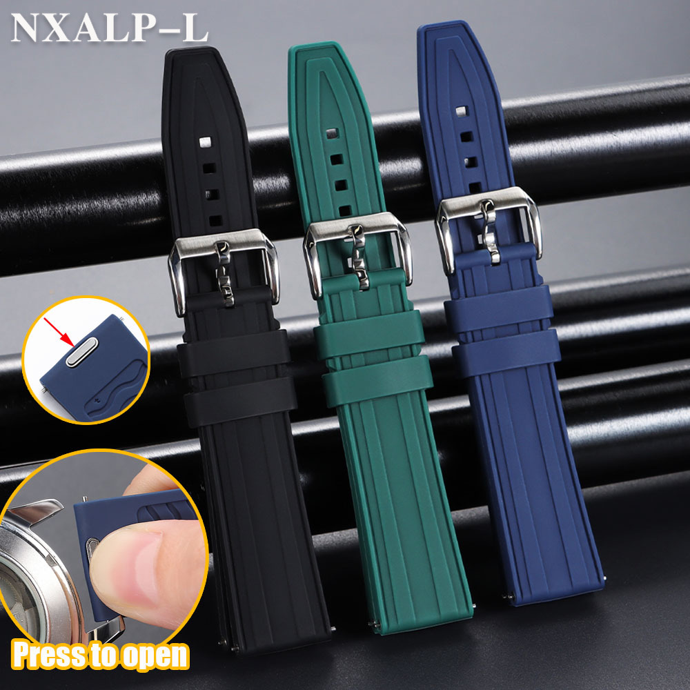 Ремешок для часов из фторкаучу – обзор и цена Fkm Rubber Dive Watch Strap 20Mm