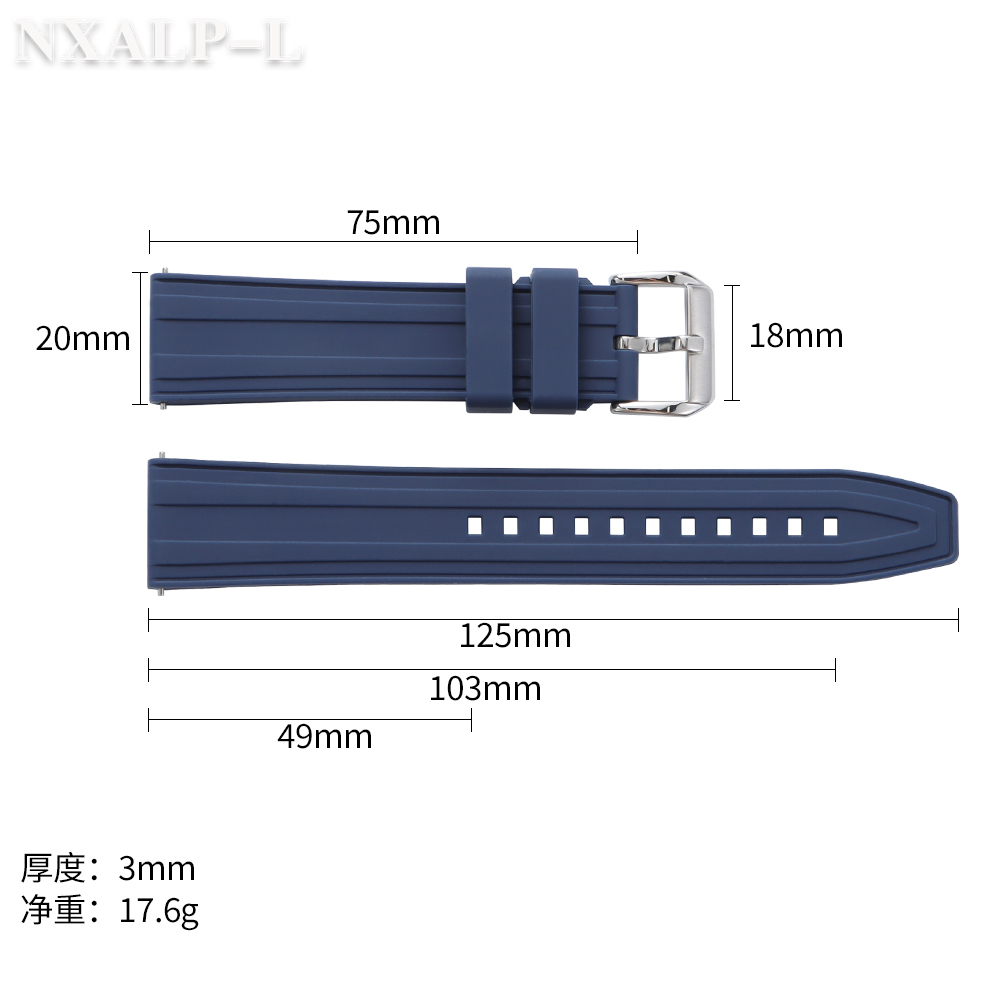 Ремешок для часов из фторкаучу – обзор и цена Fkm Rubber Dive Watch Strap 20Mm