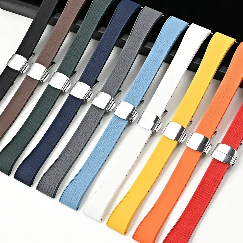 Ремешок FKM 20 мм 22 мм для Om – обзор и цена Fkm Rubber Dive Watch Strap 20Mm