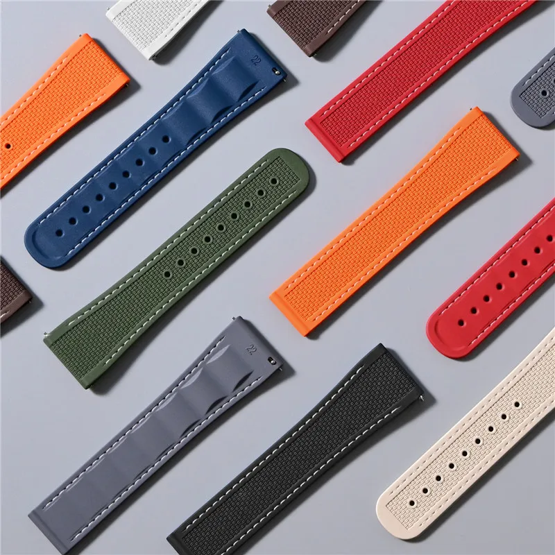 20 мм, 21 мм, 22 мм, ремешок с – обзор и цена Fkm Rubber Dive Watch Strap 20Mm