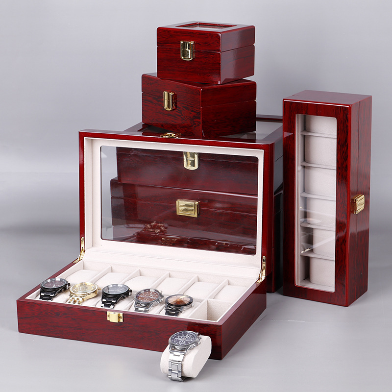 Коробка для часов с 2/3/5/6/10 – обзор и цена Watch Display Case Glass Top 12 Slots