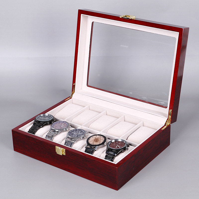 Коробка для часов с 2/3/5/6/10 – обзор и цена Watch Display Case Glass Top 12 Slots