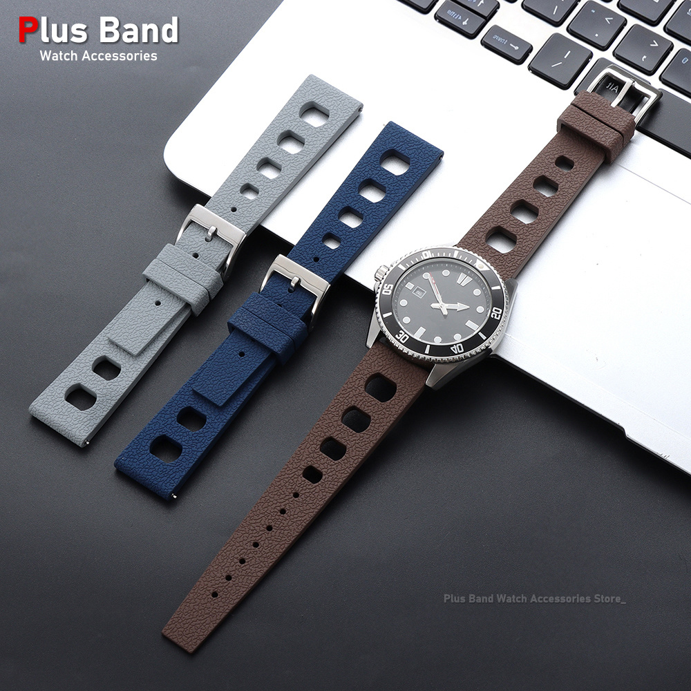 Новый дизайн, ремешок для часо – обзор и цена Fkm Rubber Dive Watch Strap 20Mm