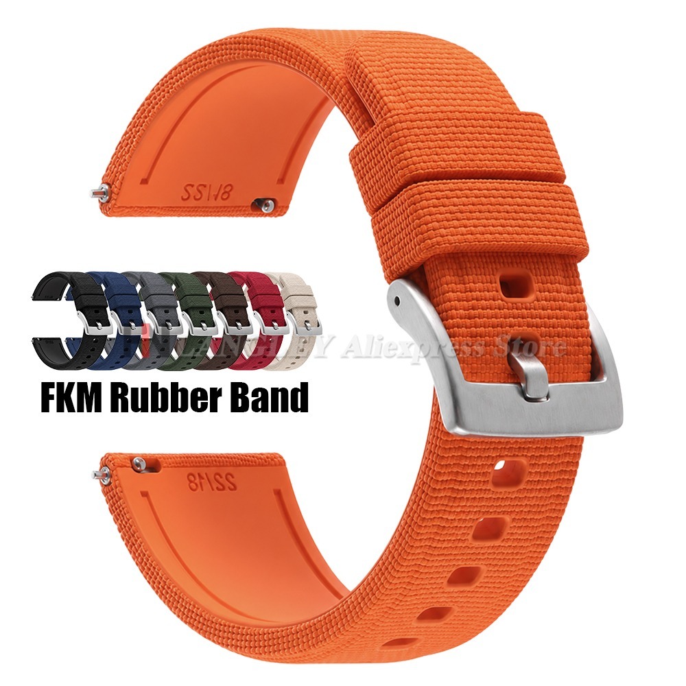 Ремешки для часов из фторкаучу – обзор и цена Fkm Rubber Dive Watch Strap 20Mm
