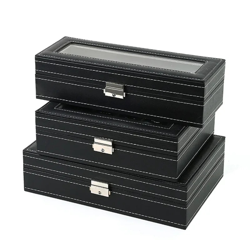 Органайзер для часов из искусс – обзор и цена Watch Display Case Glass Top 12 Slots