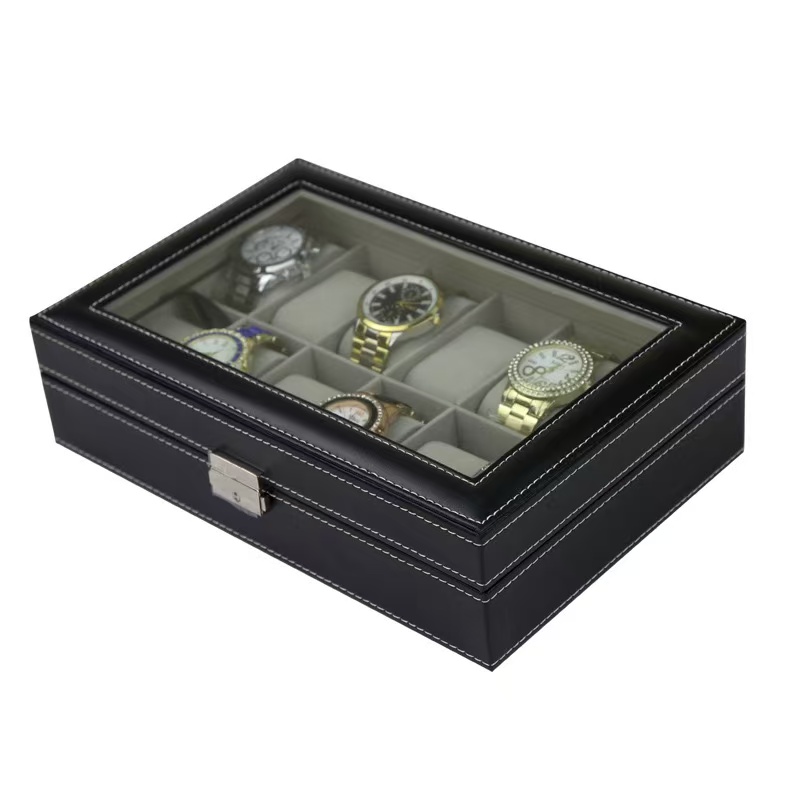 Коробка для часов из искусстве – обзор и цена Watch Display Case Glass Top 12 Slots