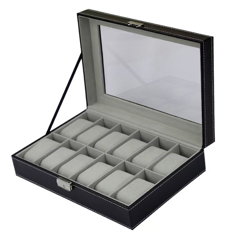 Коробка для часов из искусстве – обзор и цена Watch Display Case Glass Top 12 Slots
