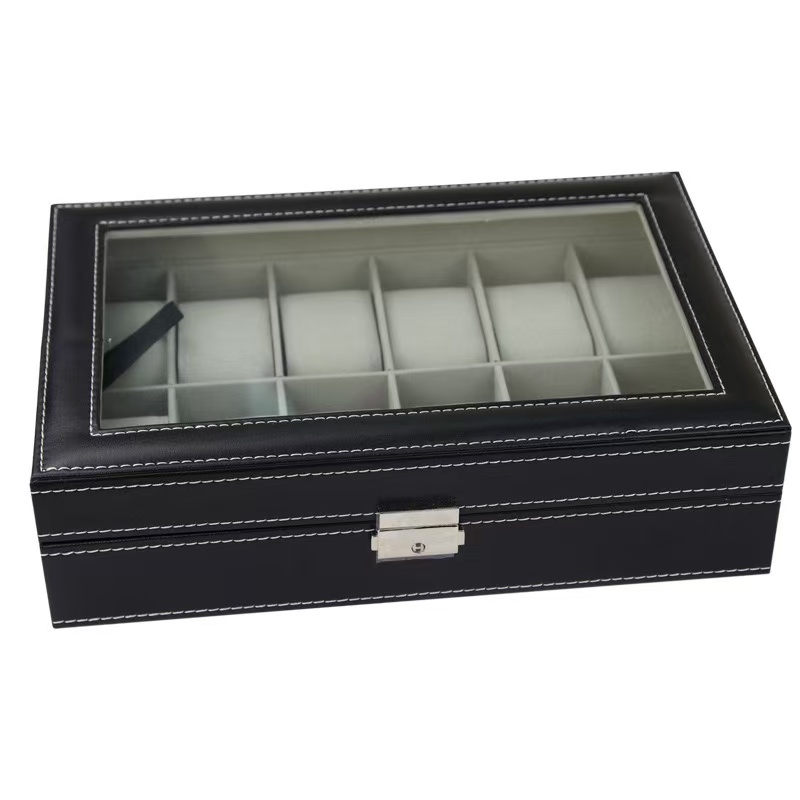 Коробка для часов из искусстве – обзор и цена Watch Display Case Glass Top 12 Slots