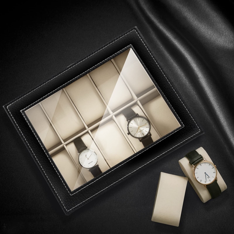 2/3/6/10/12 слотов из искусств – обзор и цена Watch Display Case Glass Top 12 Slots