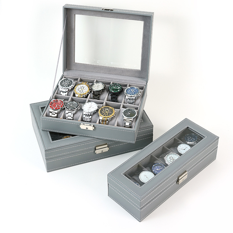 DELESYS зеленый/серый цвет 6/1 – обзор и цена Watch Display Case Glass Top 12 Slots