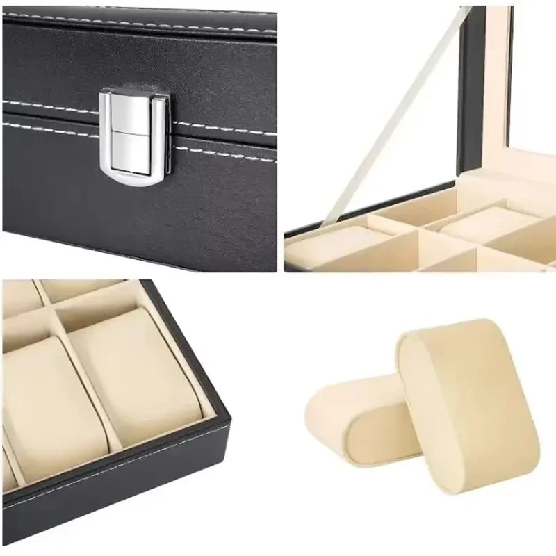 Коробка для часов из искусстве – обзор и цена Watch Display Case Glass Top 12 Slots