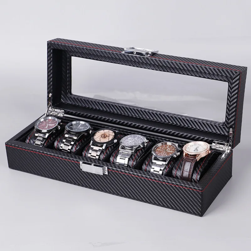Коробка для часов на 6/10/12 м – обзор и цена Watch Display Case Glass Top 12 Slots