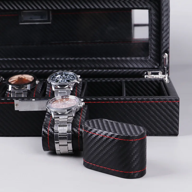 Коробка для часов на 6/10/12 м – обзор и цена Watch Display Case Glass Top 12 Slots