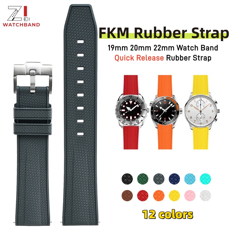 Ремешок из фторкаучука 19 мм,  – обзор и цена Fkm Rubber Dive Watch Strap 20Mm