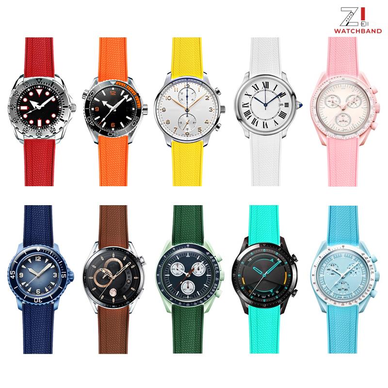 Ремешок из фторкаучука 19 мм,  – обзор и цена Fkm Rubber Dive Watch Strap 20Mm
