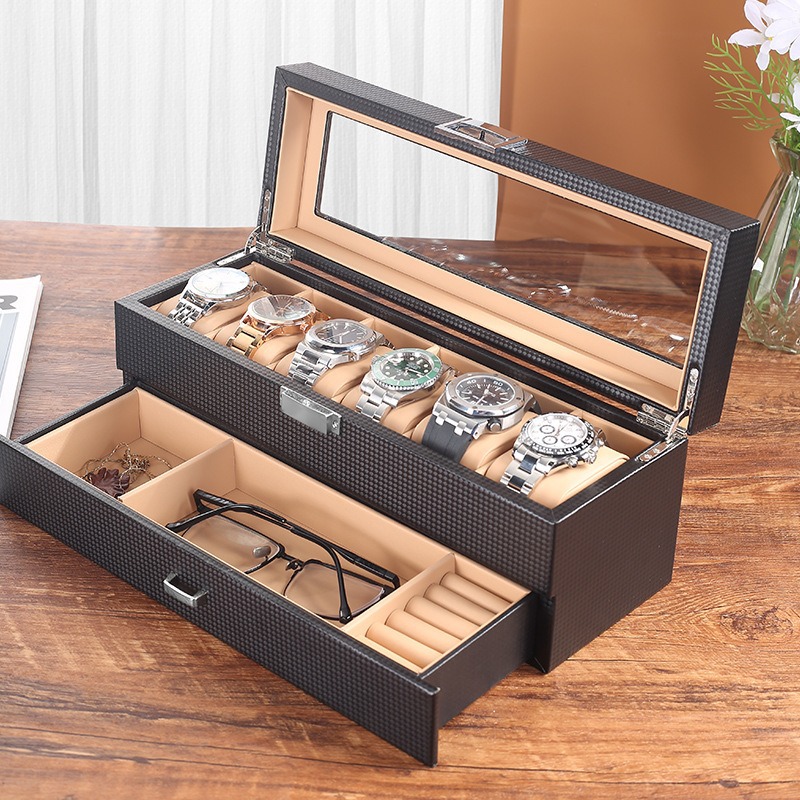 Горячая распродажа: Коробка-ор – обзор и цена Watch Display Case Glass Top 12 Slots