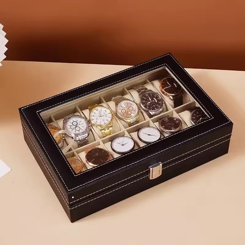 2/3/6/10/12 слотов из искусств – обзор и цена Watch Display Case Glass Top 12 Slots