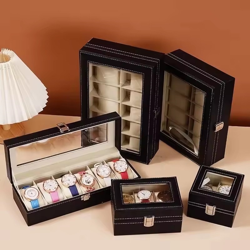 2/3/6/10/12 слотов из искусств – обзор и цена Watch Display Case Glass Top 12 Slots