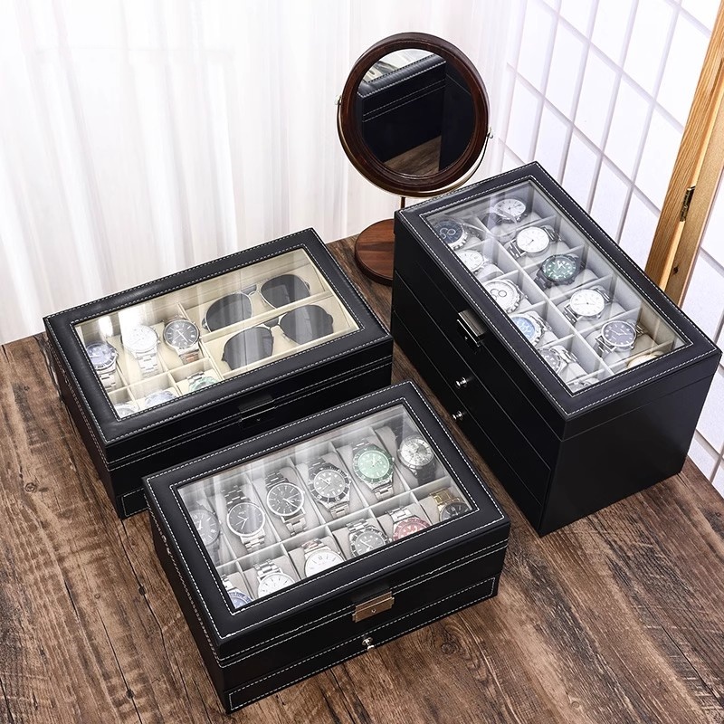 Коробка для часов из искусстве – обзор и цена Watch Display Case Glass Top 12 Slots