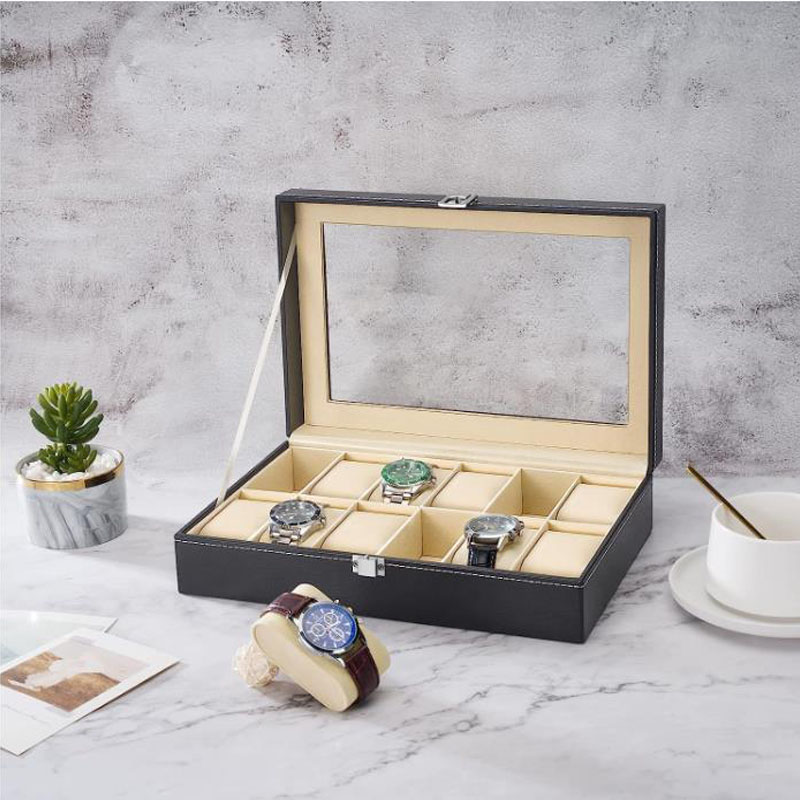 Коробка для часов из искусстве – обзор и цена Watch Display Case Glass Top 12 Slots