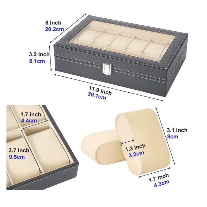Коробка для часов из искусстве – обзор и цена Watch Display Case Glass Top 12 Slots