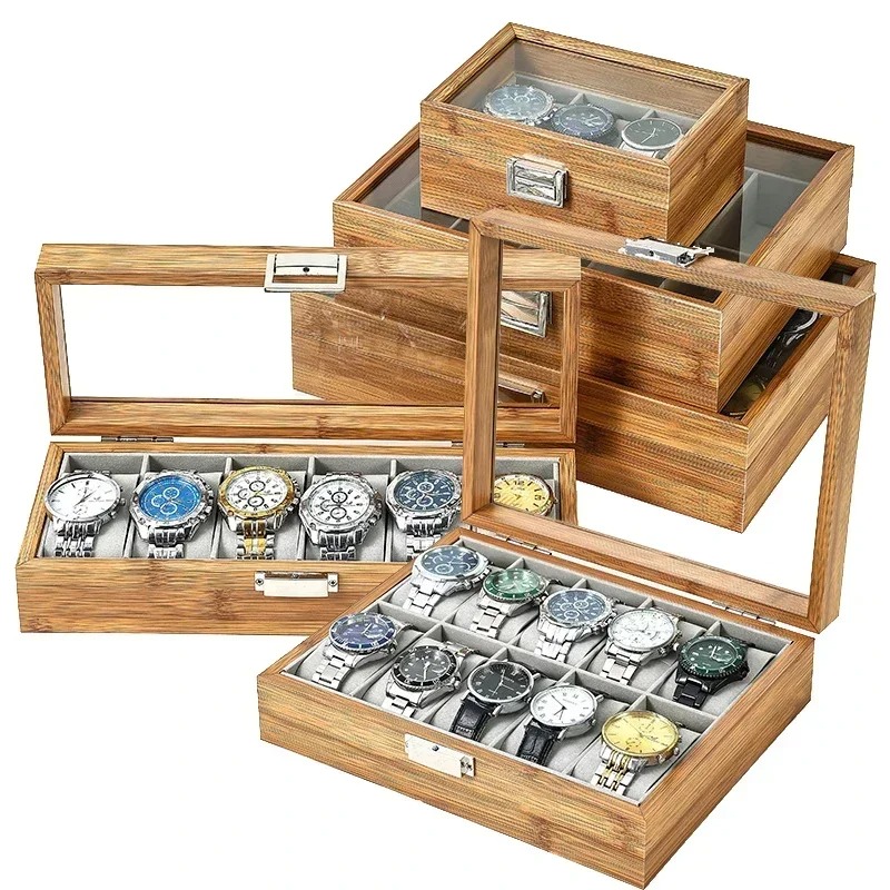 Премиум-бокс для хранения часо – обзор и цена Watch Display Case Glass Top 12 Slots