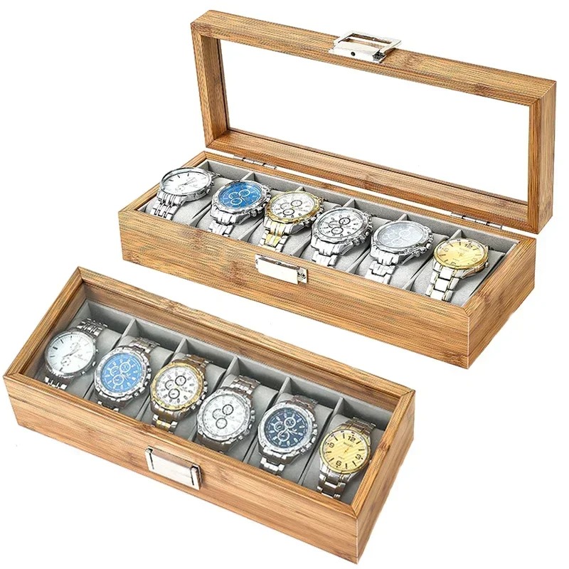 Премиум-бокс для хранения часо – обзор и цена Watch Display Case Glass Top 12 Slots